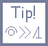 blissymbol for "tip" indicating advice