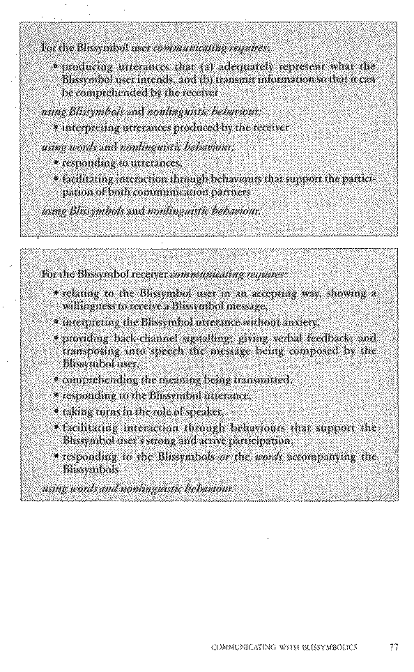 Communicating with Blissymbolics, 77