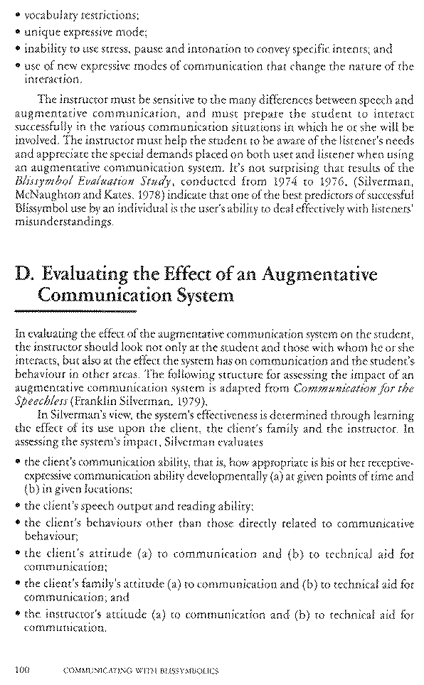 Communicating with Blissymbolics, 100